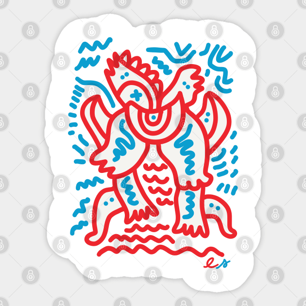 Red Blue Spirit of Life Graffiti Sticker by signorino